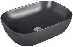 Eros SMILE 3 - PULTRA ültethető - Top Counter - porcelán mosdó - MATT SZÜRKE - 46, 5 x 32, 5 x 13 cm (82MS6255) - aquamixwebaruhaz