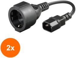 Well Set 2 x Cablu de Alimentare AC Mama, CCE 7/4 Tata Negru, 0.23 m (TIV-2xCABLE-IEC-CCE-0.23-WL)