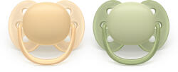 Philips Залъгалки Philips Avent - Ultra Soft, за момче, пастелни цветове с кутия за стерилизиране, 6-18 m, 2 броя (00A.0665.001)