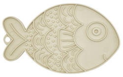 Fiboo Fishka hal alakú licking mat bézs 19x13 cm