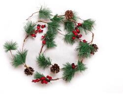 DekorTrend Karácsonyi girland LED világítással, 46 led, meleg fehér, 8 funkció, KGR 011