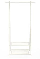 Songmics Fém ruhaállvány két cipőtartóval fehér (HSR05W)