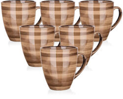 BANQUET Set de 6 căni din ceramică Banquet PALAS , 400 ml, maro, maro