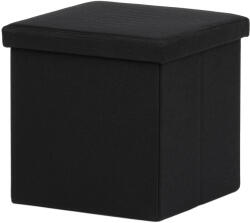 Autronic Taburet cu spațiu de depozitare, negru, 38 x 38 x 38 cm, negru