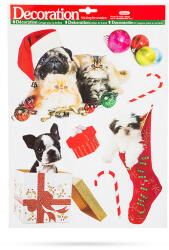 Family Collection Karácsonyi ablakmatrica szett - háziállatos, glitteres - 2 féle (58634)