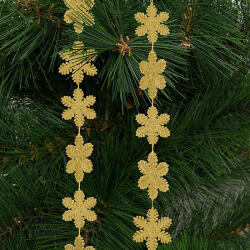 Family Collection Karácsonyi girland - hópehely - 2, 7 m - arany (58616B)