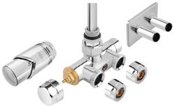 Ferro egybeépített dekoratív sarok termosztát szett merülőhüvellyel, króm (FE-ZTT30CR)