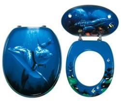 FERRO WC ülöke fém zsanérral delfinmintás (FE-WC/DELFIN)