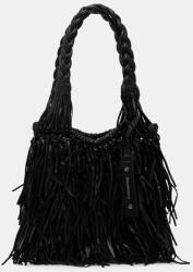 Karl Lagerfeld bőr táska K/WEAVE - fekete Univerzális méret