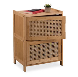 Relaxdays Vintage Éjjeli szekrény 2 rattan ajtóval 10050296