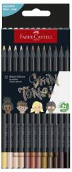 Faber-Castell Színes ceruza FABER-CASTELL Black Edition háromszögletű fekete testű testszín 12 darabos (FC116414) - tonerpiac
