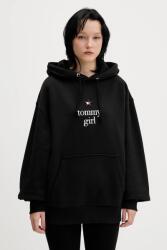 Tommy Hilfiger pamut melegítőfelső fekete, nyomott mintás, kapucnis, DN0DN00099 - fekete S