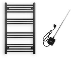  Törölközőszárító radiátor elektromos fűtőpatronnal 60 x 100 cm - Nero Italia AF05 - 400W (fekete)