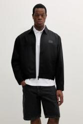 Calvin Klein Jeans kabát vászonkeverékből fekete, átmeneti, oversize, J30J327259 - fekete XL