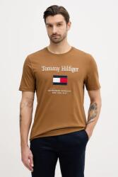 Tommy Hilfiger pamut póló - barna S - answear - 24 990 Ft