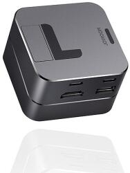 JOYROOM Multifunctional Hub USB Type C - USB 3.0 / RJ45 / HDMI / USB Type C / Thunderbolt MacBook - Többfunkciós állvány