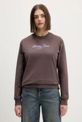 Tommy Hilfiger pamut melegítőfelső barna, nyomott mintás, DW0DW21922 - barna XL