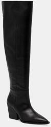 AllSaints bőr csizma Reina Zip Boot fekete, magassarkú, W024FD - fekete Női 40