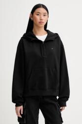 Tommy Hilfiger pamut melegítőfelső fekete, sima, kapucnis, DW0DW21924 - fekete XS