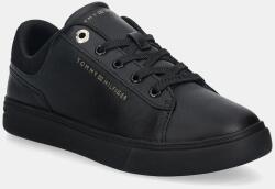 Tommy Hilfiger bőr sportcipő CASUAL CUPSOLE SNEAKER - fekete Női 37 - answear - 38 990 Ft
