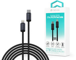 DEVIA Gracious Series 27W PD Type-C/Lightning adat- és töltőkábel 2m - fekete (ST108059)