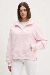 Tommy Hilfiger pamut melegítőfelső rózsaszín, sima, kapucnis, DW0DW21924 - rózsaszín XS