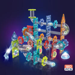 Mamido Mágneses világító építőkészlet labdapálya 120 darabos (S-5606) - mamido