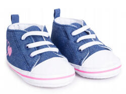  Yoclub Bébi Cipő 0-6 hó - Kék /rózsaszín szívecskével