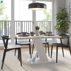 INTERMEBLE TORRE Étkezőasztal Fehér/Márvány Színben 138 cm