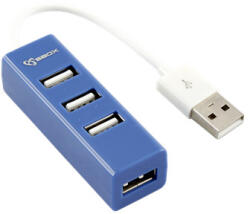 SBOX USB HUB, Kék, 4xUSB 2.0 (H-204BL)