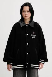 Tommy Jeans dzseki gyapjúkeverékből - fekete XS - answear - 81 990 Ft