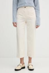 United Colors of Benetton pamut nadrág bézs, magas derekú egyenes, 494BDE02I - bézs 36