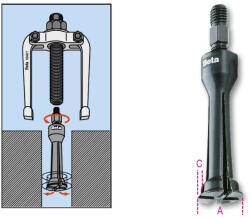 BETA 1544/9C Négykörmös belső csapágylehúzó, barnított (015440189) (BET-015440189)