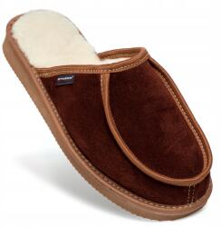 PanSzew Férfi Bőr Papucs Meleg Goral Stílusú Bélelt Házi Cipő 40-46 PanSzew (Kapcie Męskie Ciepłe Pantofle Skórzane)