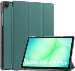  LEATHER Cu balamale husă pentru Samsung Galaxy Tab A11+ verde închis