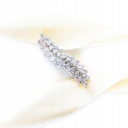 Kokonet Esküvői gombostű ezüst strassz levelek elegáns (4-0144)