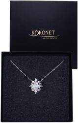 Kokonet Ezüst nyaklánc rozetta applikációval, elegáns medál ékszer Ajándék (Łańcuszek z zawieszką ślubny elegancki)