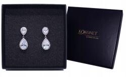 Kokonet Fülbevaló ezüst könnycsepp klipsz Strasszok Garanciával (8-0220)