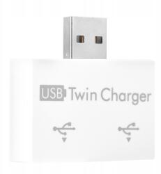 Usb 2.0 2 töltőcsatlakozó elosztó, fehér (XD08464-02)