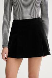 Tommy Jeans pamut szoknya fekete, mini, harang alakú, DW0DW22512 - fekete XS