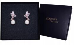 Kokonet Esküvői fülbevaló gyöngyökkel és strasszokkal Esküvői elegáns (Kolczyki z perłami i cyrkoniami listkami)