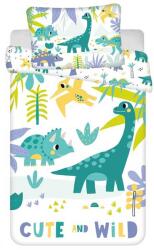 Jerry Fabrics Ágynemű garnitúra Dino "Cute and wild" baby 100x135 cm + 40x60 cm