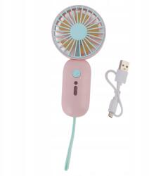 Kézi ventilátor 3 sebességes Usb csendes rózsaszín otthoni utazási iroda (UFWLC6629)
