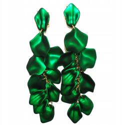Kokonet Fülbevaló hosszú zöld mély szatén lógós (3-0328)