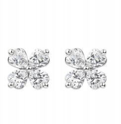  Ezüst fülbevaló 925 virág csillogó stift csavarok ajándék Doboz