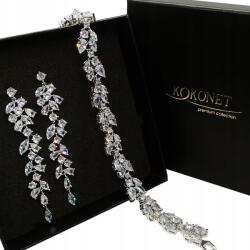 Kokonet Hosszú, könnyű levél alakú fülbevaló szettel és karkötővel esküvőre, leánybúcsúra, ajándékba (8-0184 + 8-0072)