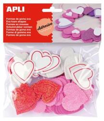 Apli Moosgumi, öntapadó, szívek, APLI Eva Sheets, vegyes színek