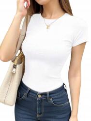 Shein Női Póló Fehér Sima Illeszkedő L 1EH