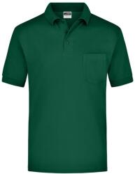 James & Nicholson (Daiber) Férfi galléros póló zsebbel JN026 - Sötétzöld | 2XL (1-JN026-51649)