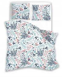 Faro Ágynemű garnitúra 220X200+2x70X80 mikroszálas fehér, kék levelekkel (324234523)